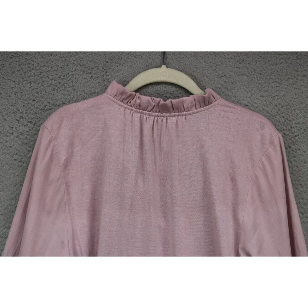 Loft Long Puff Sleeves Silky Tunic-Size Large-Rayon